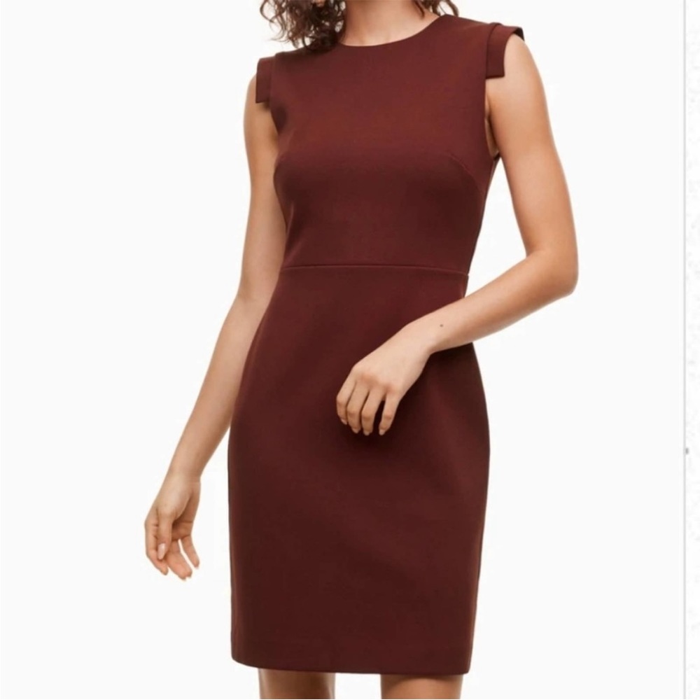 Aritzia Babaton Burgandy Sleeveless Sheath Etienne Dress